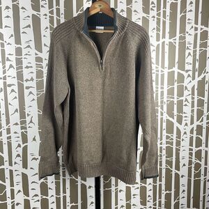 Columbia Men’s Cocoa Brown Zip Mock Neck Sweater XL